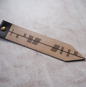 The Personalised Ogham Leather Bookmark, 2 of 4
