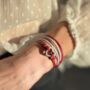 Woman's Personalised Candy Red Wrap Urn Bracelet For Ashes, thumbnail 1 of 11