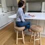 Wood Bar Stool With Wicker Seat, thumbnail 3 of 9