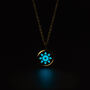 Blue Solis Aqua Blue Glowing Pendant Necklace With Uv Keyring Torch, thumbnail 2 of 10