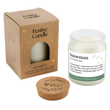 Gingerbread Scented Christmas Candle | 'Snowman' Definition | Seasonal Winter Home Décor, 3 of 4