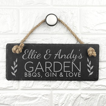 Personalised Garden Slate Hanging Sign, 2 of 5