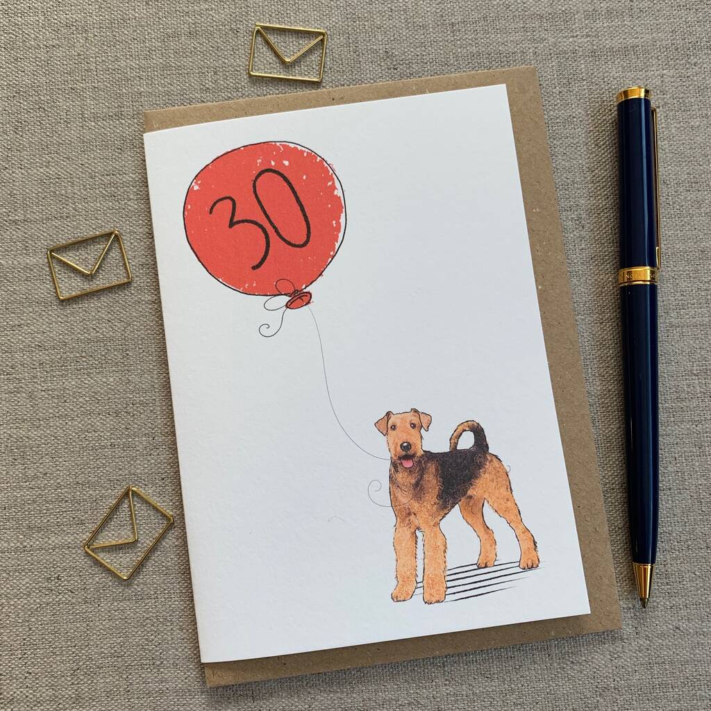 Personalised Airedale Terrier Birthday Card, 1 of 4