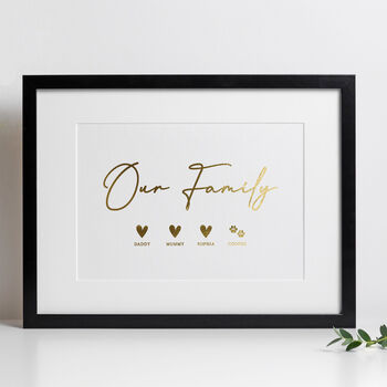 Personalised Gold Family Print, 2 of 7