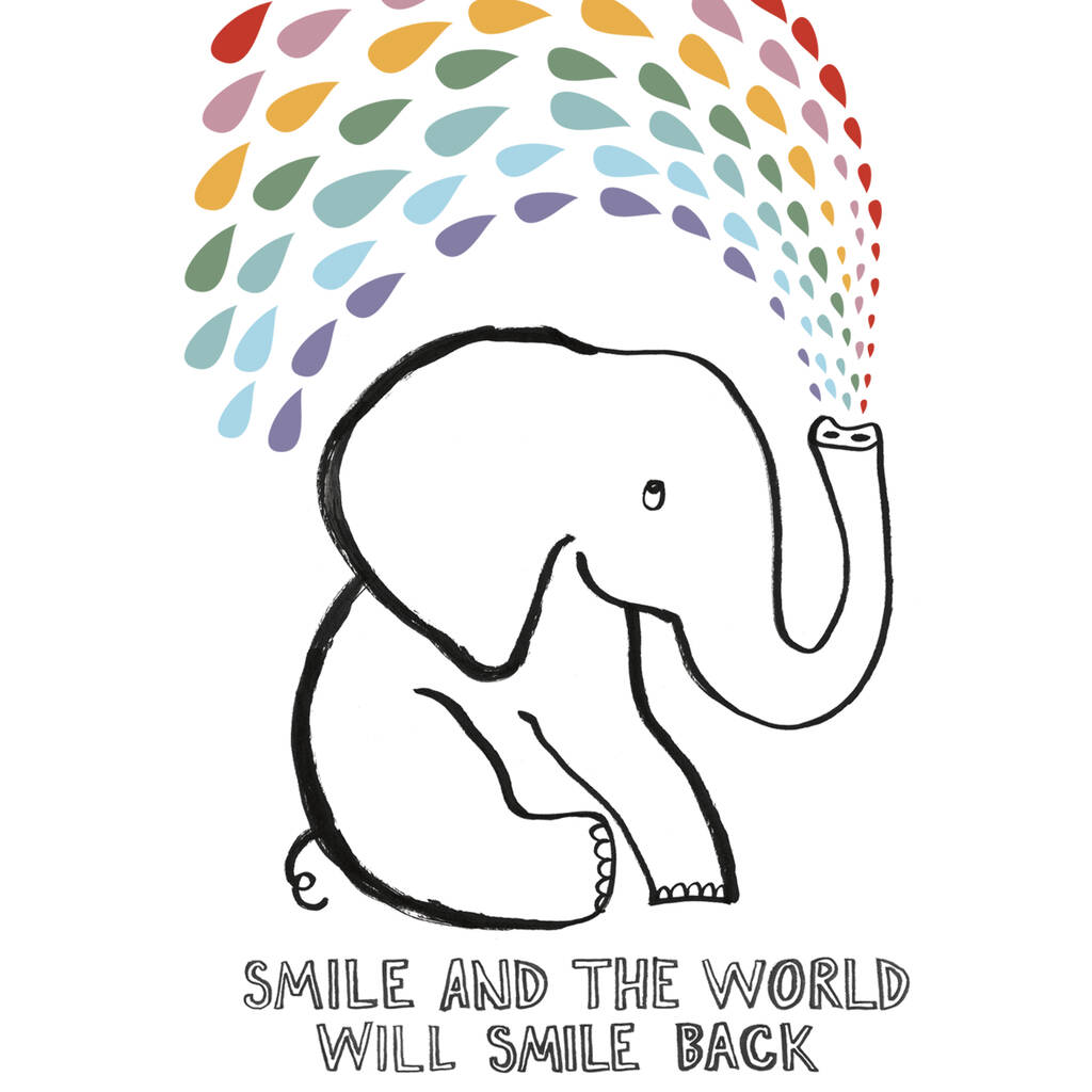 Rainbow Elephant Print By Karin Ã¥kesson Design | notonthehighstreet.com