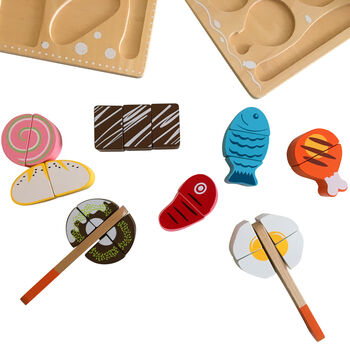 Wooden Play Food Sets – Dinner And Dessert Puzzle Set, 2 of 8