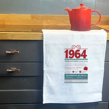 Personalised 60th Birthday Gift Microfibre Tea Towel, 7 of 9