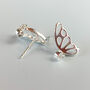 Sterling Silver Butterfly Wing Dangle Stud Earrings, thumbnail 4 of 5