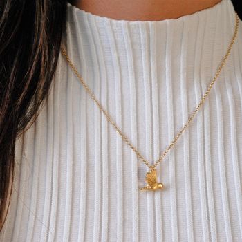 Turtle Dove Necklace In Gold Plated Silver, 2 of 5