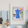 Coffee Barista Art Print Watercolour Collage Poster, thumbnail 1 of 2