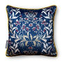 Luxury Velvet Cushion Winter Navy Blue And Gold Optional Piping, thumbnail 1 of 5