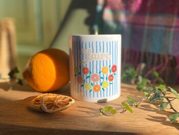Personalised Citrus Garland Ceramic Jar Candle, 6 of 6