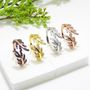 Adjustable Leaf Ring Rose Or Gold Plated 925 Silver, thumbnail 7 of 12