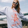 Pier We Go Women's Slogan Sweat With Funfair Graphic, thumbnail 2 of 4