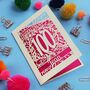 Personalised 100th Birthday Card Papercut Flower Design, thumbnail 6 of 10
