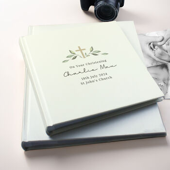Personalised Religious Cross Square Photo Album, 2 of 7