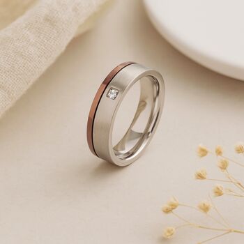 Men’s Personalised Stainless Steel Ring With Cubic Zirconia – 6mm, 7 of 7