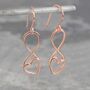 Outline Heart Sterling Silver Drop Earrings, thumbnail 8 of 11