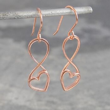 Outline Heart Sterling Silver Drop Earrings, 8 of 11