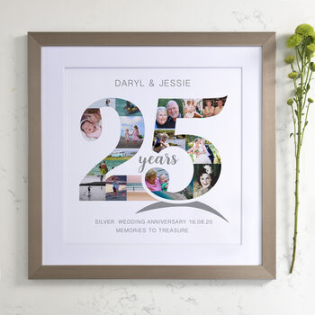 Personalised Silver Wedding Anniversary Collage, 6 of 11