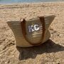 Personalised Light Straw Square Tote Beach Bag, thumbnail 2 of 3