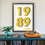 1989 Personalised Year Typography Print, thumbnail 10 of 11