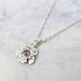 Amethyst February Violet Birthflower Silver Necklace, thumbnail 1 of 3
