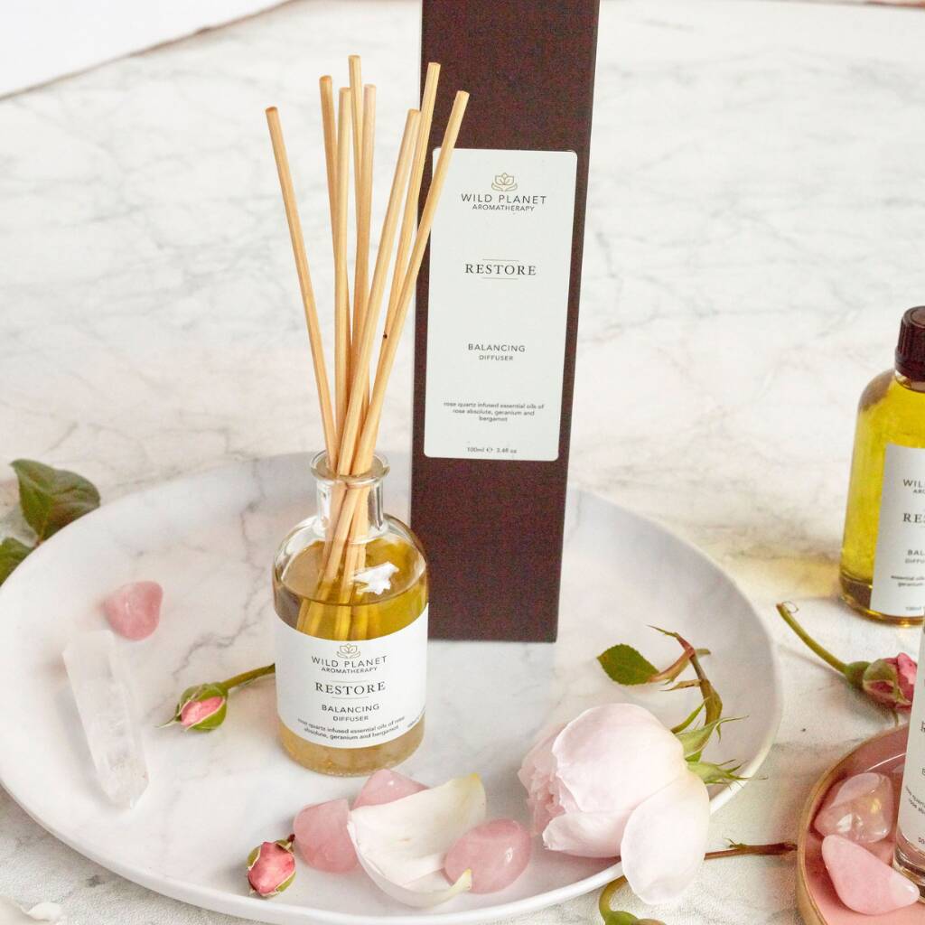 Rose Quartz Diffuser With Essential Oils By Wild Aromatherapy