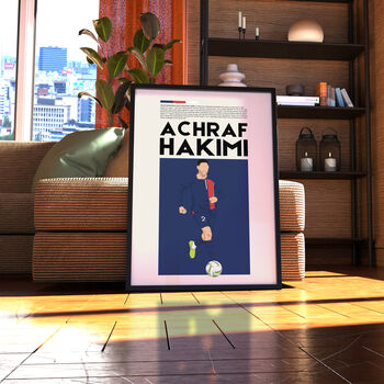 Achraf Hakimi Psg Football Poster, 5 of 6