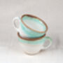 Green Set Of Two Porcelain Tea Cup With Saucer, thumbnail 6 of 8
