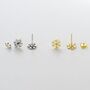 Sterling Silver And Gold Tiny Snowflake Stud Pack, thumbnail 3 of 7