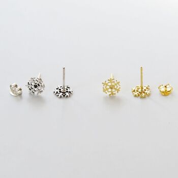 Sterling Silver And Gold Tiny Snowflake Stud Pack, 3 of 7