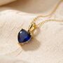 Sapphire September Birthstone Love Heart Charm Necklace, thumbnail 1 of 5