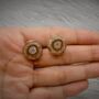 Brown Druzy Agate Silver Stud Earrings, thumbnail 2 of 6