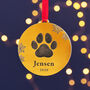 Personalised Dog/Cat Paw Print Christmas Decoration, thumbnail 1 of 3