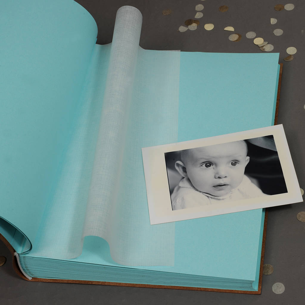 a4 recylced leather new baby photo album by undercover