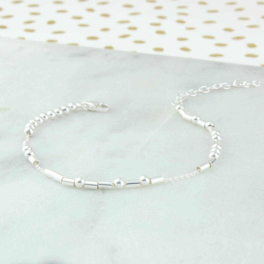 Warrior Goddess Sterling Silver Morse Code Bracelet By Charlie Boots