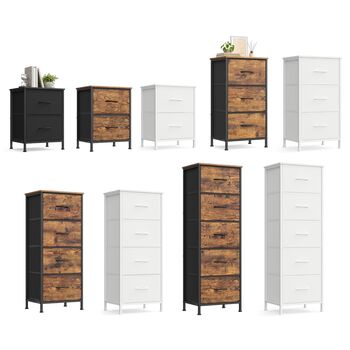 Bedside Table Fabric Drawer Steel Mdf Side Table, 6 of 6