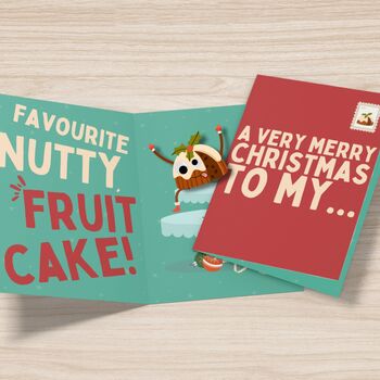 Scream And Shake 3D Fruitcake! Funny Christmas Card For Friends And Family! Cheeky And Fun Xmas Card For Nutters, 9 of 10