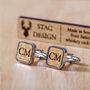 Personalised Square Whisky Wood Cufflinks, thumbnail 6 of 7