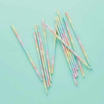 20 Pastel Rainbow Paper Straws, 3 of 3