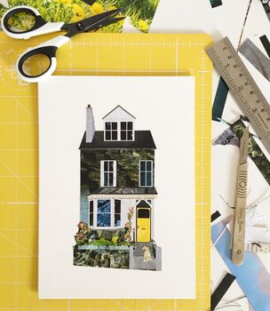 Personalised House Portrait Recycled Paper Artwork, 8 of 10