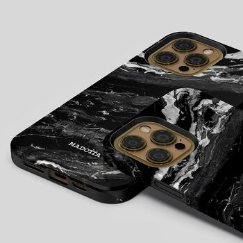 Black Storm Marble Tough Case For iPhone, 4 of 4