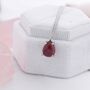 Genuine Red Garnet Droplet Necklace Sterling Silver, thumbnail 5 of 12