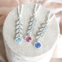 Silver Plated Leaf Chain Birthstone Necklace, thumbnail 6 of 10