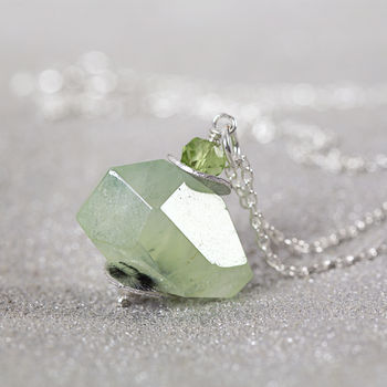Green Prehnite Necklace In Silver Or Gold, 10 of 11
