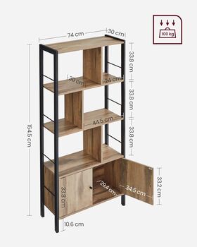 Four Tier Bookcase Industrial Style Storage Unit, 12 of 12