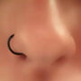 Black Titanium Open Nose Ring | Black Nose Hoop, thumbnail 3 of 12