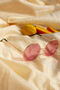 Light Pink Oversized Round Circle Wire Frame Sunglasses, thumbnail 1 of 4