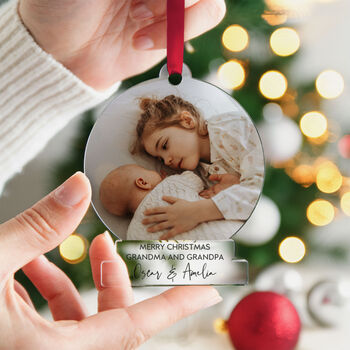 Personalised Christmas Photo Ornament Grandparents, 5 of 10